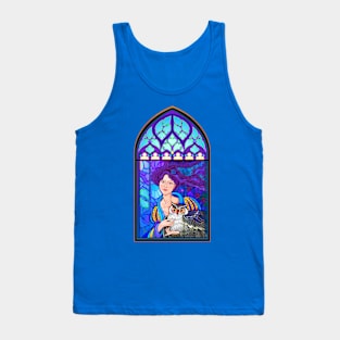 Fairy with owl in gothic window. Tank Top